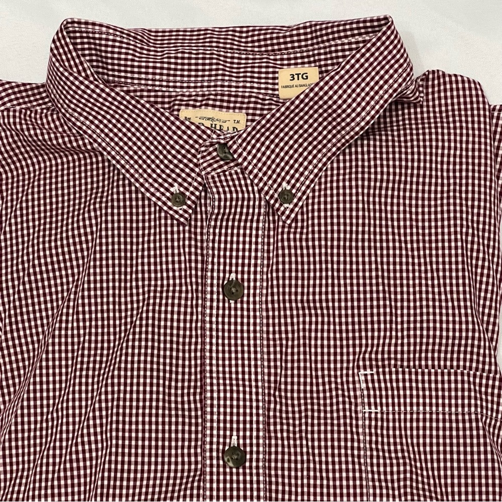 Red Head men’s red plaid checkered short sleeve button down shirt size 3XL